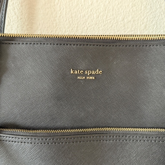 Kate Spade Black Saffiano Leather Large Tote Bag - Work & Travel Essential - Picture 2 of 4